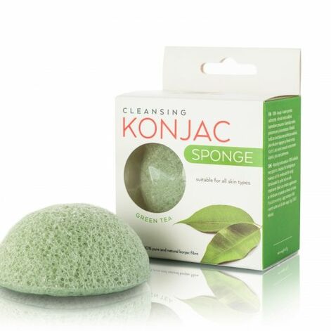 Konjac French Green Clay Facial Puff Sponge, Käsn Rohelise Teega